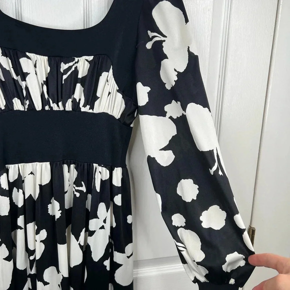 Olga Vintage 1970s Black Psychedelic Butterfly Maxi Dress Size 10 equal 4/6 - Picture 8 of 15